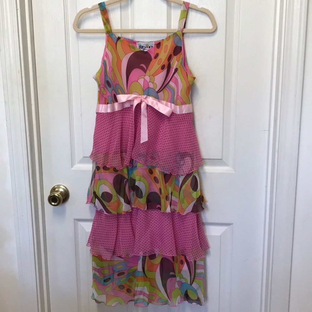 Fun multipattern tiered dress